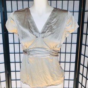 i.e Beige Silk Blouse NWOT